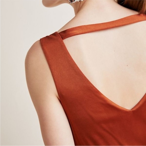 Anthropologie Maeve Enchantment copper stretch Jumpsuit Sz XS - Picture 4 of 12